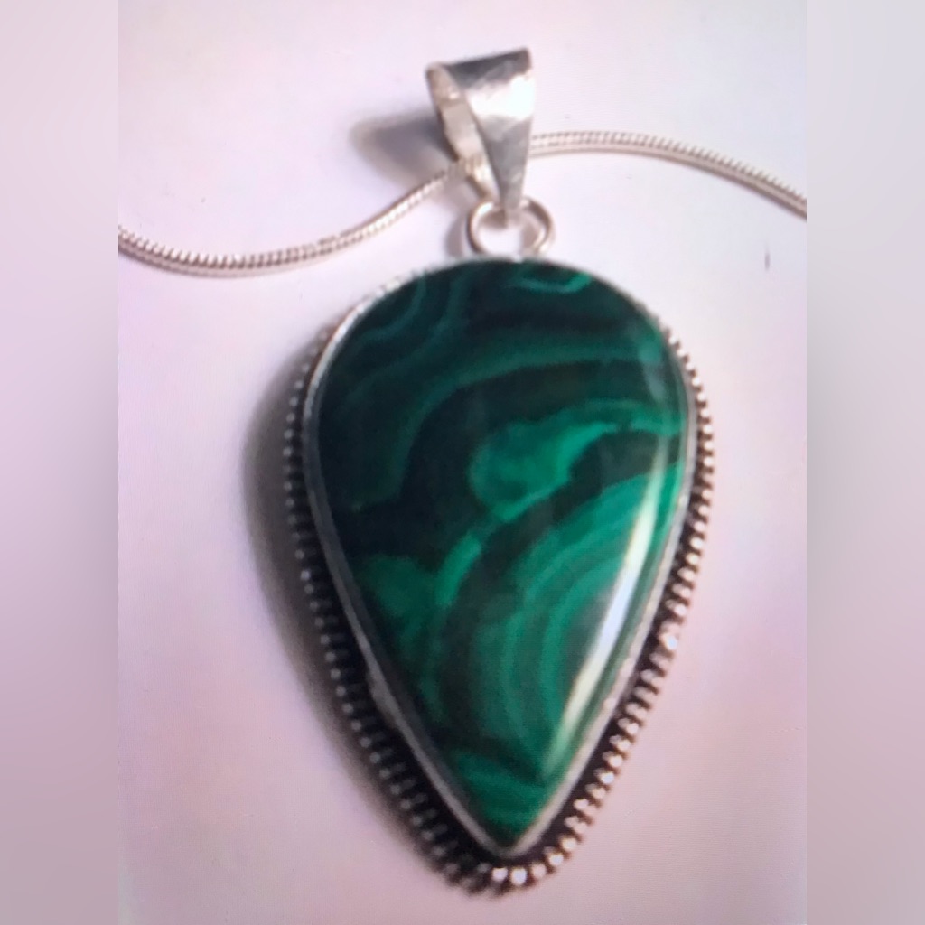 Malachite 925 Sterling Silver Necklace